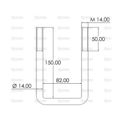 Cybanty U z nakretkami- M14x82mm Długość: 150mm 