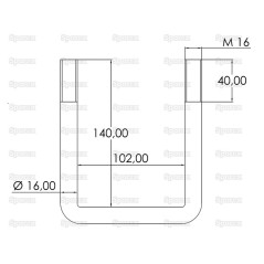 Cybanty U z nakretkami- M16x102mm Długość: 140mm 