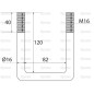 Cybanty U z nakretkami- M16x82mm Długość: 120mm