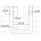 Cybanty U z nakretkami- M20x82mm Długość: 120mm