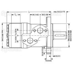 Danfoss silnik hydrauliczna OMP315 315cc/rev z 25mm Cylindryczny wału 