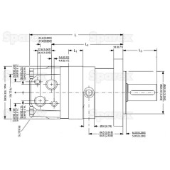 Danfoss silnik hydrauliczna OMS100 100cc/rev z 32mm Cylindryczny wału 