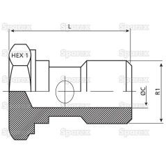 Dicsa BSP Śruba drożna 1/2'' 