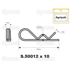 Przetyczka , Spinacz Ø4mm x 95mm 