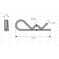 Przetyczka , Spinacz Ø5mm x 110mm 