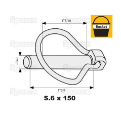 Przetyczka , Sworzeń Ø11mm x 44.5mm (150 szt Mała łopatka) 