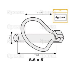 Przetyczka , Sworzeń Ø11mm x 44.5mm (5 szt agropak) 