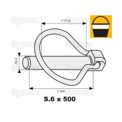 Przetyczka , Sworzeń Ø11mm x 44.5mm (500 szt Duża łopatka) 