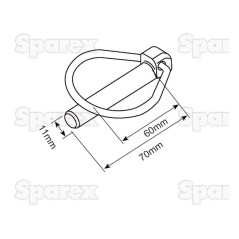 Przetyczka , Sworzeń Ø11mm x 70mm 