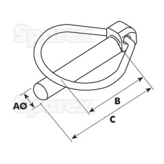 Przetyczka , Sworzeń Ø6mm x 44.5mm (150 szt Mała łopatka)