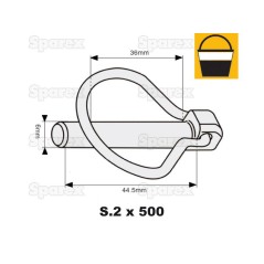 Przetyczka , Sworzeń Ø6mm x 44.5mm (500 szt Duża łopatka) 