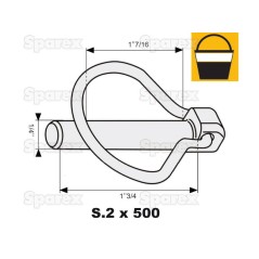 Przetyczka , Sworzeń Ø6mm x 44.5mm (500 szt Duża łopatka) 