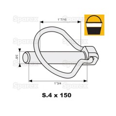 Przetyczka , Sworzeń Ø9mm x 44.5mm (150 szt Mała łopatka) 