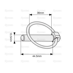 Przetyczka okrągła, Sworzeń Ø10.5mm x 44.5mm 