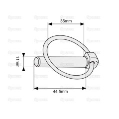 Przetyczka okrągła, Sworzeń Ø11mm x 44.5mm 