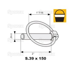 Przetyczka okrągła, Sworzeń Ø11mm x 44.5mm (150 szt Mała łopatka) 