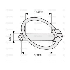 Przetyczka okrągła, Sworzeń Ø11mm x 47mm 