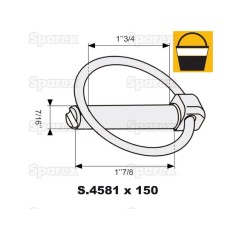 Przetyczka okrągła, Sworzeń Ø11mm x 47mm (150 szt Duża łopatka) 