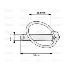 Przetyczka okrągła, Sworzeń Ø11mm x 51mm 