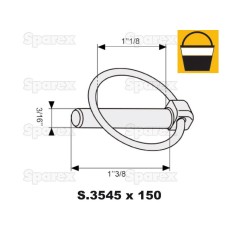 Przetyczka okrągła, Sworzeń Ø4.5mm x 35mm (150 szt Mała łopatka) 