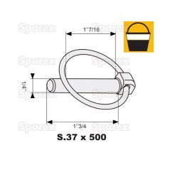 Przetyczka okrągła, Sworzeń Ø6mm x 44mm (500 szt Duża łopatka) 