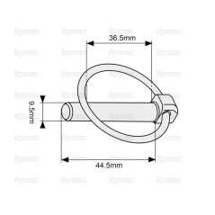 Przetyczka okrągła, Sworzeń Ø9.5mm x 44.5mm 