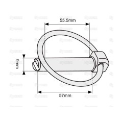 Przetyczka okrągła, Sworzeń Ø9mm x 57mm 