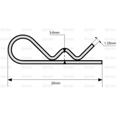 Przetyczka, Spinacz Ø1.25mm x 27mm 
