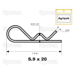 Przetyczka, Spinacz Ø2.5mm x 46mm 