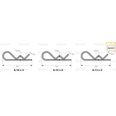 Przetyczka, Spinacz Ø3-5mm x 66-105mm 