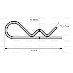 Przetyczka, Spinacz Ø4.5mm x 93mm 