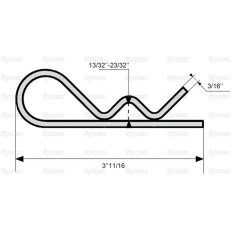 Przetyczka, Spinacz Ø4.5mm x 93mm 