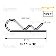 Przetyczka, Spinacz Ø4.5mm x 93mm 