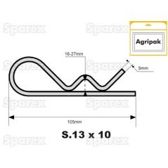 Przetyczka, Spinacz Ø5mm x 105mm 