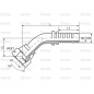 Dicsa JIC 37° Wkłąd węża 1/4'' x 1/2'' Gwint żeński 135° Złączka kątowa