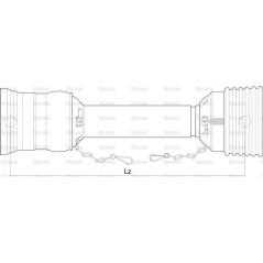 PTO Rura Ochronna - Easylock - wałek szerokokątny, (Lz) Długość: 1010mm, Wielkość: Duża ochrona. 