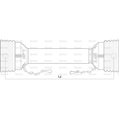 PTO Rura Ochronna - Easylock, (Lz) Długość: 1510mm, Wielkość: Duża ochrona. (Dostarczany z 2 x 63mm, 1 x 54mm, 1 x 60mm...