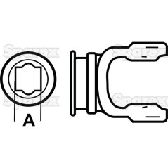 PTO Yoke - Shaft Weld Yoke (Wymiar krzyżaka 1 17/32'' x 4 5/16'') Profil Kwadrat, Średnica otworu 1 5/16'' 