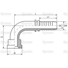 Dicsa Kołnież 1'' x 44.5mm 90° Złączka z kołnierzem (3000psi) 