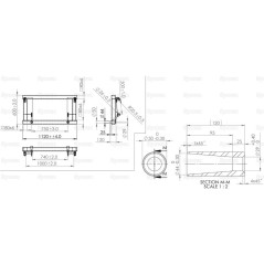 Rama załadowcza do bel - 2 X 1100mm Conus 2 tines (SHW Brand) 