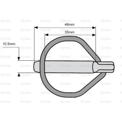 Rebug Przetyczka zabezpieczająca, Sworzeń Ø10.5mm x 46mm 