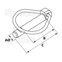 Rebug Przetyczka zabezpieczająca, Sworzeń Ø10.5mm x 46mm (2 szt agropak) 