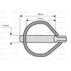 Rebug Przetyczka zabezpieczająca, Sworzeń Ø11.5mm x 55mm 