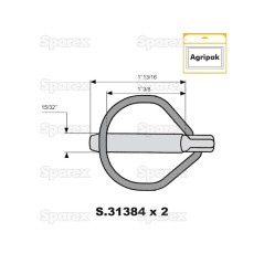 Rebug Przetyczka zabezpieczająca, Sworzeń Ø11.5mm x 55mm (2 szt agropak) 