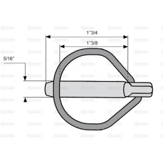 Rebug Przetyczka zabezpieczająca, Sworzeń Ø7.5mm x 44mm 