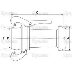 Redukcja męska-żeńska - 4 to 5'' (108-133mm) (galvanizado) 