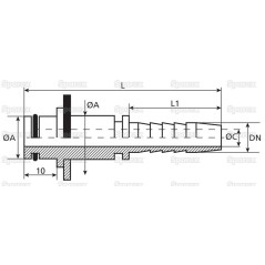 Dicsa Metryczny (Karcher) Wkłąd węża 1/4'' x Gwint żeński Złączka prosta 