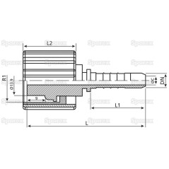 Dicsa Metryczny (Karcher) Wkłąd węża 3/8'' x M22 x 1.5 Gwint żeński Złączka prosta 