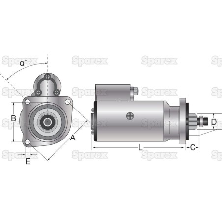 Rozrusznik - 12V, 1.8Natężenie, z kołem redukcyjnym (Mahle)