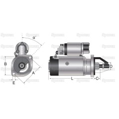 Rozrusznik - 12V, 2.7Natężenie, z kołem redukcyjnym (Mahle) 